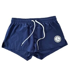 Life is Good Athletic Shorts Women's Size SP Navy Blue Drawstring Waist Lined